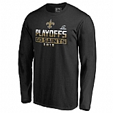 Men's Saints Black 2018 NFL Playoffs Go Saints Long Sleeve T-Shirt,baseball caps,new era cap wholesale,wholesale hats